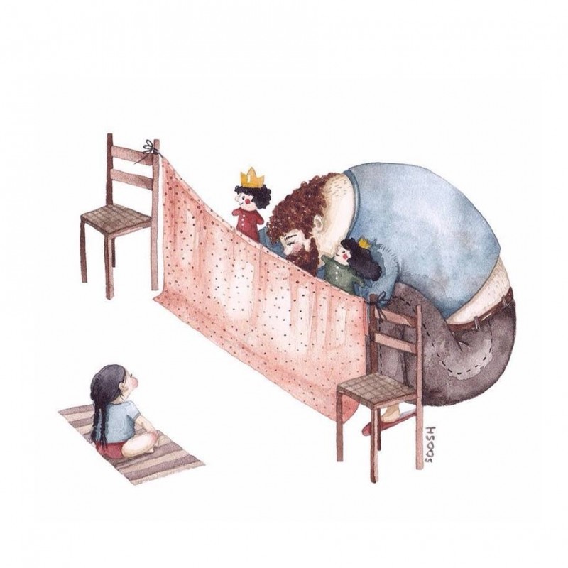 아빠와 딸의 사이를 보여주는 그림 | 인스티즈