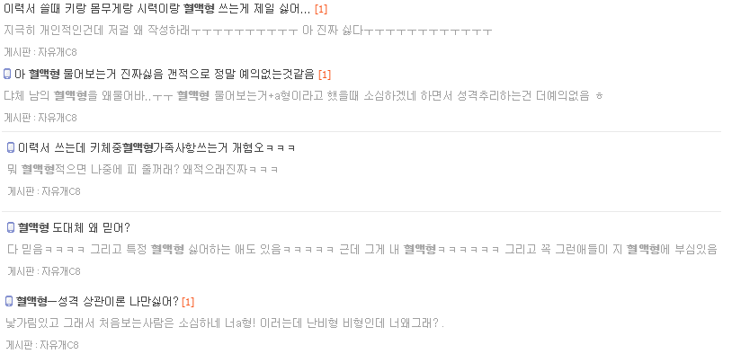 혈액형별 성격분석법 = 나치의 민족우월주의 + 일제의 잔재 | 인스티즈