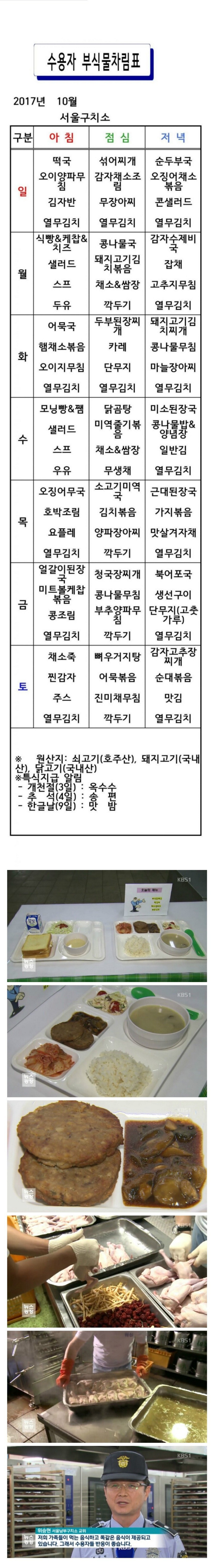서울 구치소 식단 | 인스티즈