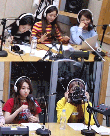 라디오 도중 미나를 느끼하게 쳐다보는 세정과 미나의 반응.gif | 인스티즈